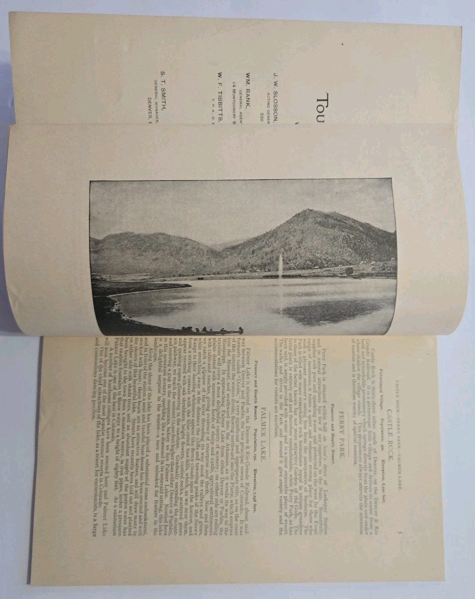 Denver and Rio Grand Railroad Tourist Handbook 1890 Map Colorado New Mexico Utah