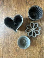 Vintage Cast Iron Patty Molds Rosettes Set Of 4