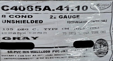 Carol C4065A 22/8C Tinned Copper Communication/Control Cable UL-2464 Gray /50ft