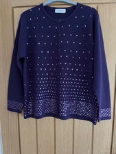 Ladies Fabrizio Purple Sequin Detail Cardigan - Size M (see details)