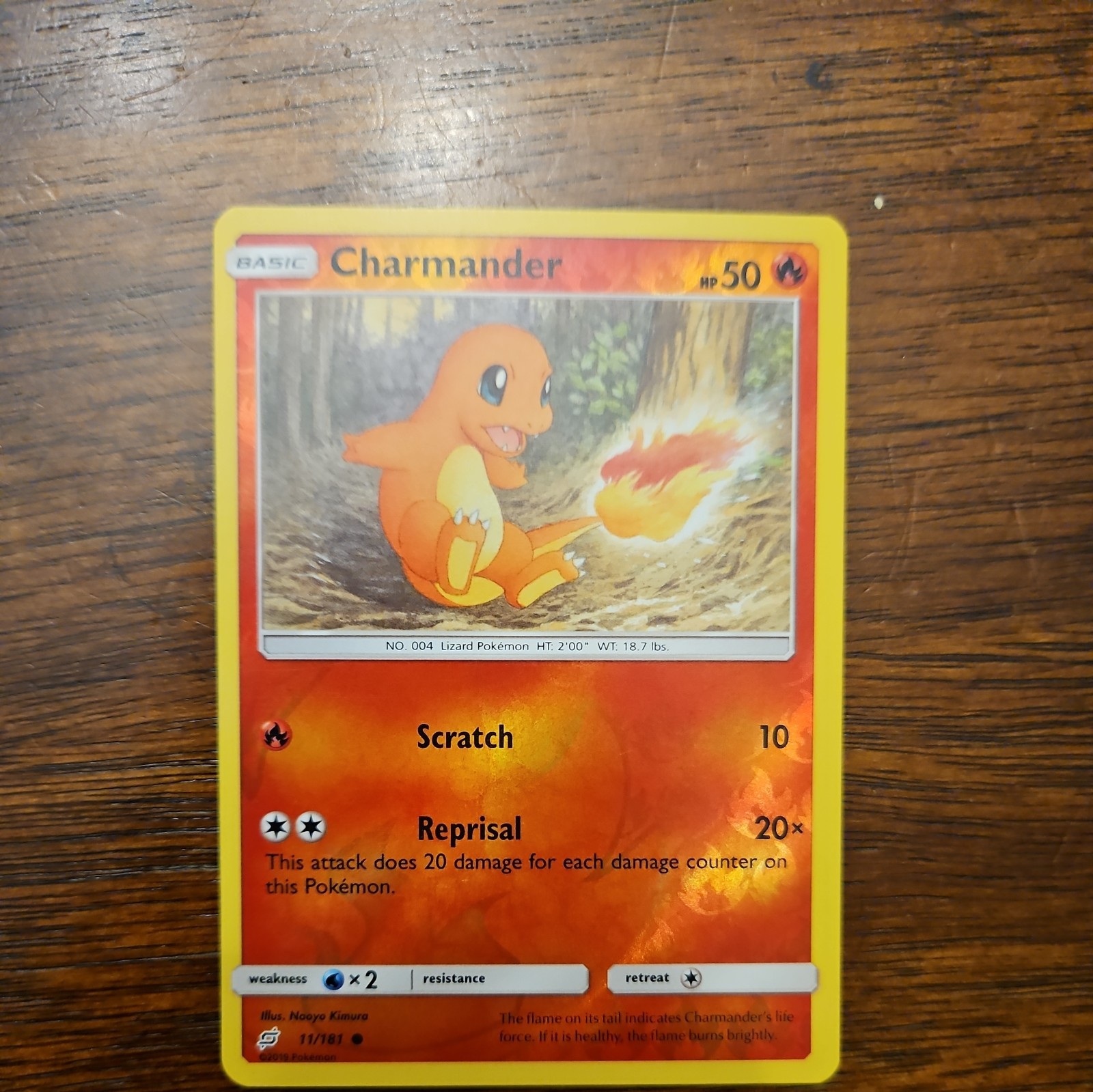 Pokemon TCG Charmander 11/181 SM-Team Up Reverse Holo English 50HP Basic