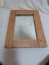 Vintage Rustic Solid Wood Wall Mirror Heavy Farmhouse Cottagecore Country House