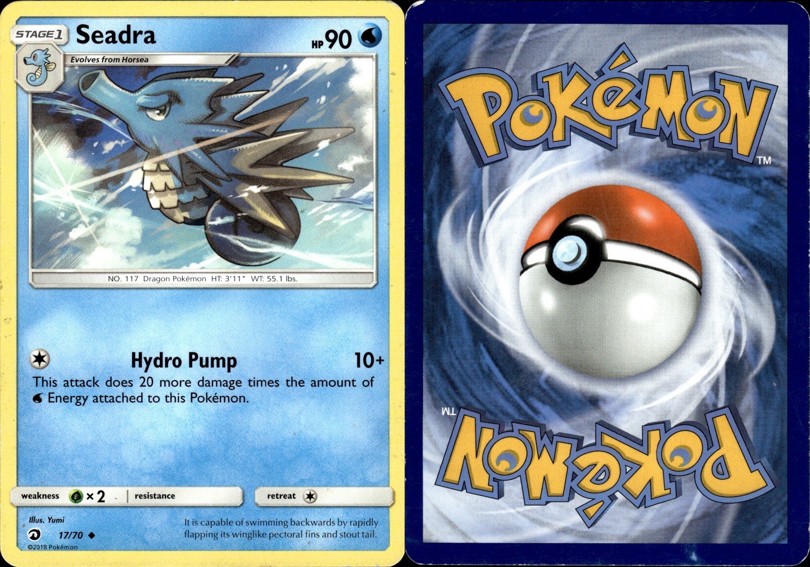 Seadra 17/70 | Sun & Moon - Dragon Majesty | Pokemon TCG | English | Uncommon