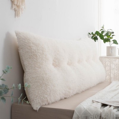 Twin/Queen/King Headboard Pillow Firm Support Backrest Cushion w/ Washable Cover