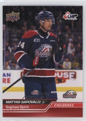 2023-24 Upper Deck CHL Exclusives 97/100 Matyas Sapovaliv #68 1u0d