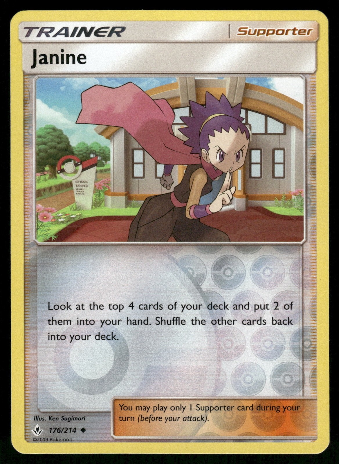 Pokemon - Janine - 176/214 - Reverse Holo - Unbroken Bonds - NM/M