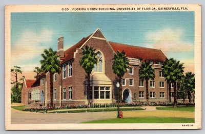 1933 Florida Union Building UF Gainesville FL Linen Postcard Curt Teich