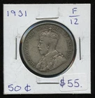 1931 Canada Fifty Cents - Key Date