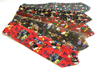 Tokyo Disneyland Silk Tie Set of 5 Vintage Disney Rare Japan