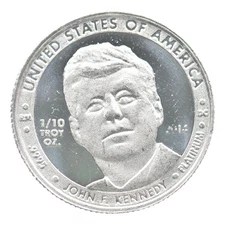 (1969-2014) John F Kennedy Apollo 11 1/10 Troy Oz Platinum *0645