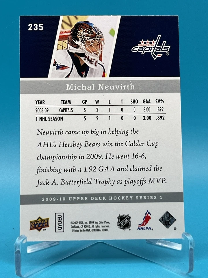 2009-10 Upper Deck Young Guns Michal Neuvirth #235 Rookie RC - Image 2 of 2