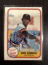 DAVE EDWARDS 1981 FLEER AUTOGRAPHED SIGNED AUTO BASEBALL CARD WU