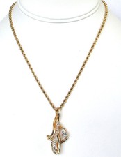 Vintage Estate Designer 14K Solid Yellow Gold 9-Diamond Abstract Pendant 5.6g