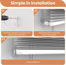 12 Pcs 2 Inch Hold Down Brackets, Clear Color Plastic Blinds Bottom Rail Hold...