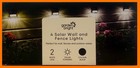 Set of 4 Solar Powered Wall & Fence LED Lights Bright Outdoor Garden Lighting