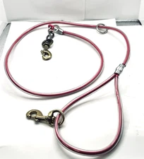 HOT PINK 5-FT Poly Coated Cable Dog Leash Lead Heavy Duty Waterproof Brass Snaps