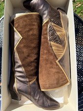 Vintage Knee High Italian Leather Boots From The 70s-1980s Size 37 Made In Italy