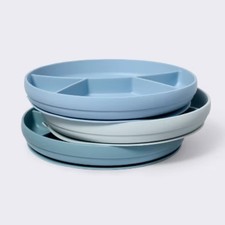 Silicone Suction Divided Plates - 3pk - Cloud Island  
