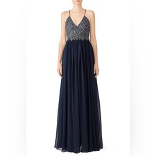 Badgley Mischka Navy Ballerina Formal Gown size 16 formal gala black tie