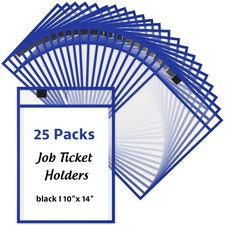 25 PCS Dry Erase Pocket Sleeves Job Ticket Holders Hanging 9x12 Dark Blue