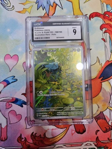 Pokémon Bulbasaur Scarlet Violet 151 Illustration Rare 166/165 CGC 9 Mint