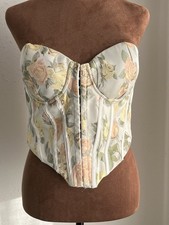 Floral Corset Lg Coquette Basque Renaissance Cottagecore Whimiscal Tapestry Top