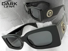 Classic Biker Hardcore Gangster Hip Hop Rapper SUNGLASSES Black Frame Dark Lens