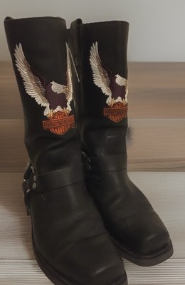 Harley Davidson Darren Men US 11.5 M Boot Black D93216 Pull On Square Toe 11.5 