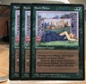 MtG card, 3x Spore Flower, Fallen Empires 1994 green summon fungus