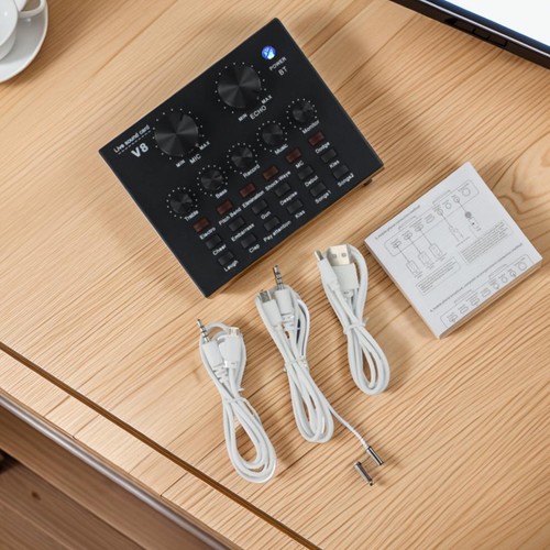Carte Audio V8 pour Sortie Sonore Améliorée en Gaming et Streaming Design Comp - Afbeelding 10 van 12
