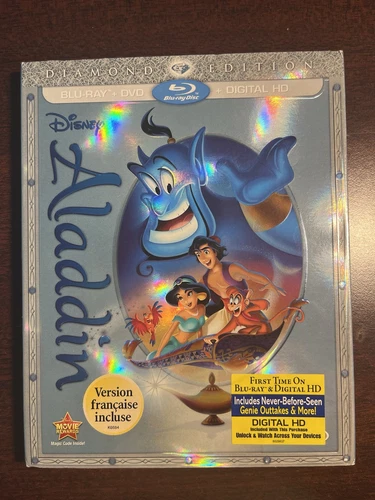 Disney Aladdin Edición Diamante Blu-Ray DVD Película Familia Niños Región 1 Envío Gratis - Imagen 1 de 5