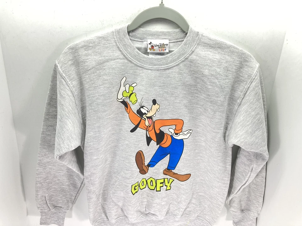Sudadera Disney World Goofy Niñas Grande Gris Pullover Manga Larga Nueva Sin Etiquetas De Colección Foto 2 de 4