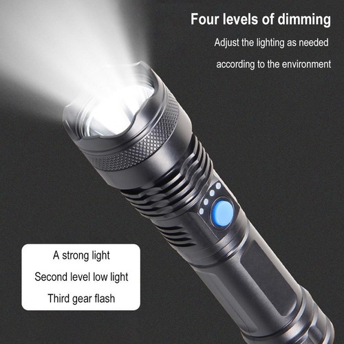 Torcia LED ricaricabile USB super luminosa lampada impermeabile ad alta potenza} - Foto 6 di 13