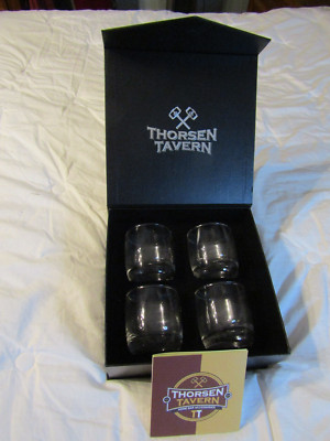 Whiskey Glass 4-Piece Scotch Glasses Tumbler Barware Bourbon THORSEN ,Gift Set