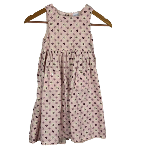 Jacadi Paris Girls Sleeveless Dress Sz 7Y Flora 100% Cotton Long Cottage Prairie