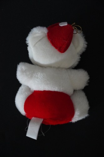 Vintage Weihnachten weißer Teddybär Ornament 6 Zoll Plüsch - Bild 2 von 2