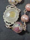 PINK GLASS FLORAL BEADED ROSARY 30"NECK OPENING — photo 5