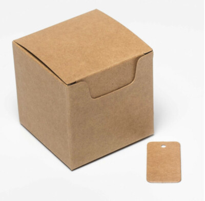 Geschenkboxen klein Natur Öko Kraft Weihnachten Hochzeit Schokolade Party Box Etiketten