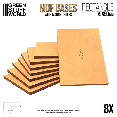 8x RECHTECKIGE MDF Basen 75x50m Holz Modellbau Rollenspiele Demigreifen