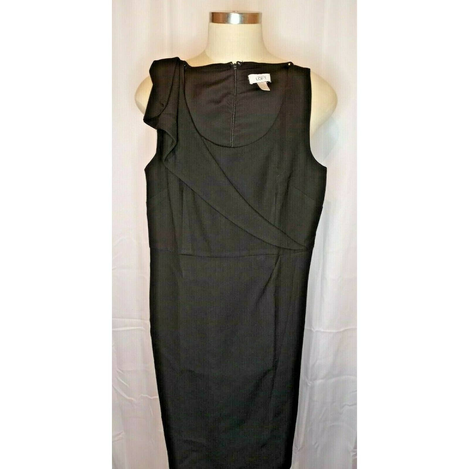 Loft Black Sleeveless Career Sheath Dress with Si… - image 1