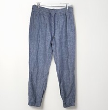 Athleta 2023 Retreat 100 Linen Jogger Pants Women 8 Blue