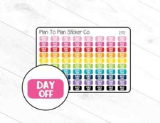 2172 Day Off Trackers Planner Stickers.