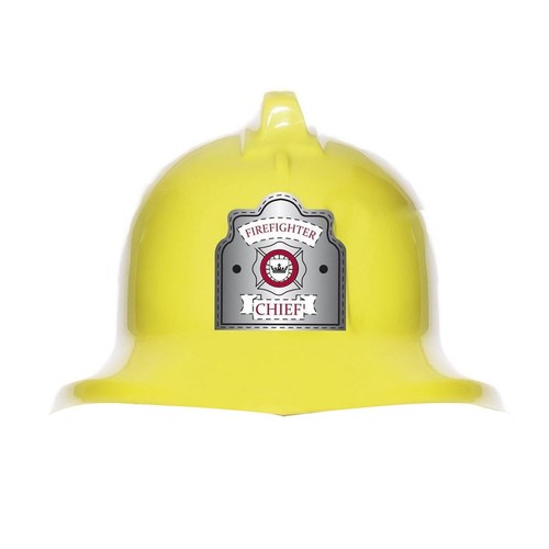 Fire Fighter Hat Helmet Yellow Badge 