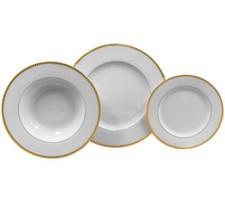 PIERRE CARDIN SERVIZIO PIATTI 56 PEZZI 12 POSTI IN PORCELLANA - DORY ORO