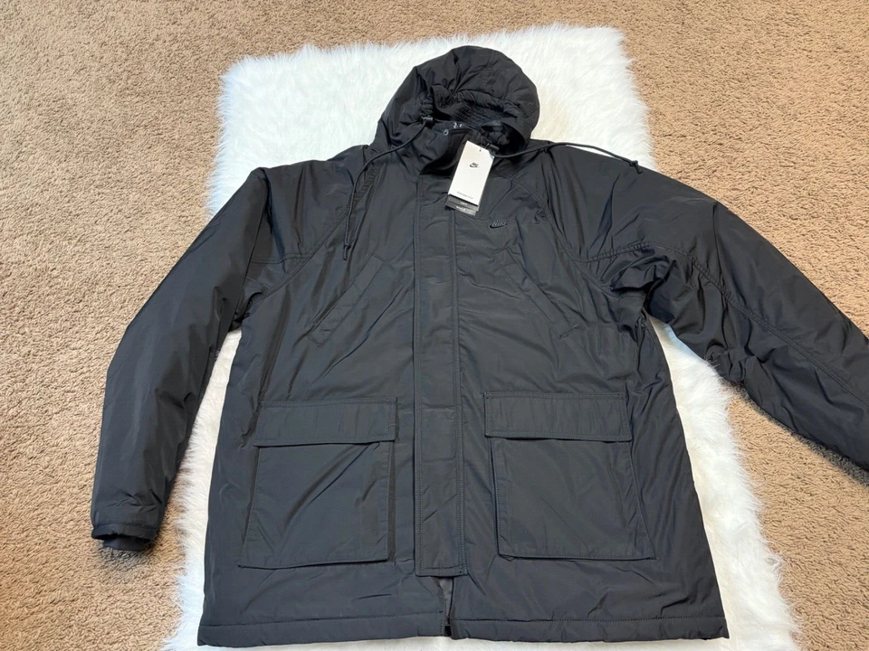 Chaqueta parka Nike Sportswear Club polar ajuste térmico para hombre talla grande FZ0869-010 Foto 3 de 4