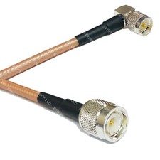 RG142 MINI UHF MALE ANGLE to TNC MALE RF Cable FAST-SHIP LOT