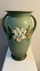 Large Roseville Pottery Vase 16” Seafoam Green Gardenia