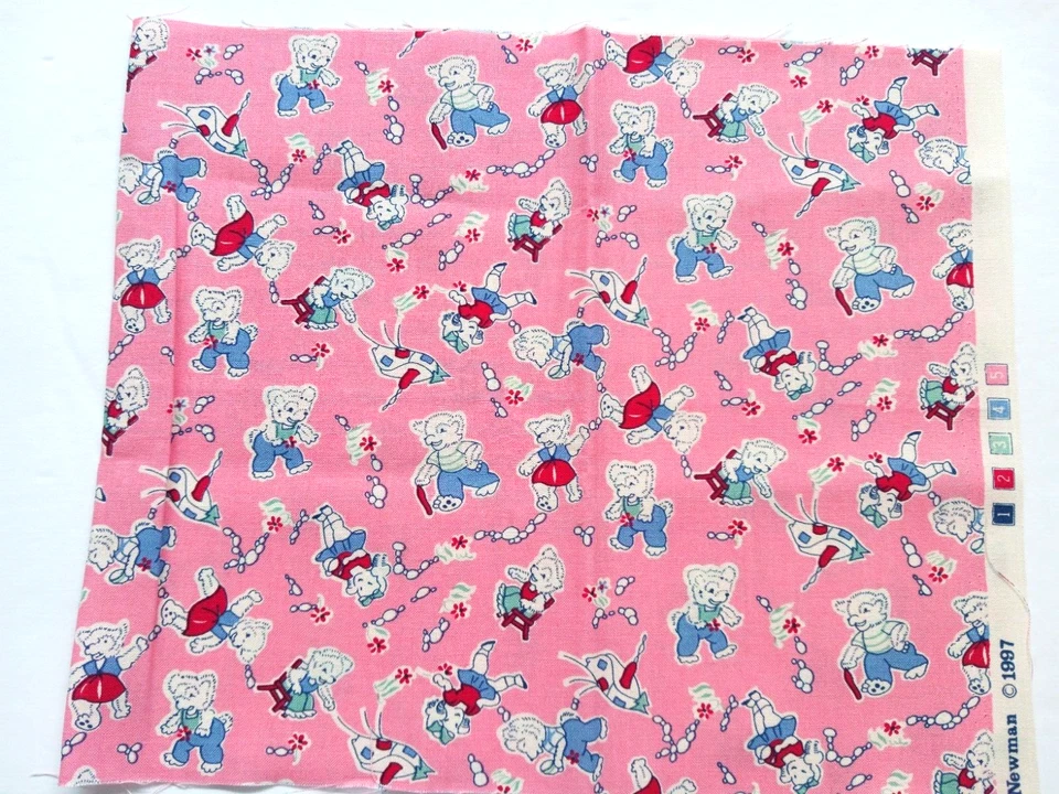 5 Small Cuts Modern Feed Sack Flour Sack Repro Cotton Fabric Fairy Tales Flowers - Image 2 of 4