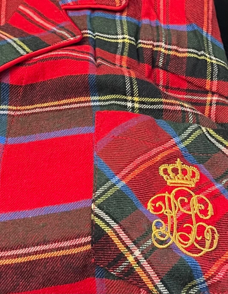 Conjunto de pijama Ralph Lauren para mujer ligero de franela rojo talla 1X venta al por menor $79 Foto 3 de 4