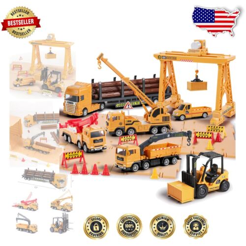 Construction Truck Playset with 54 Pieces - Ideal Birthday Gift for Kids